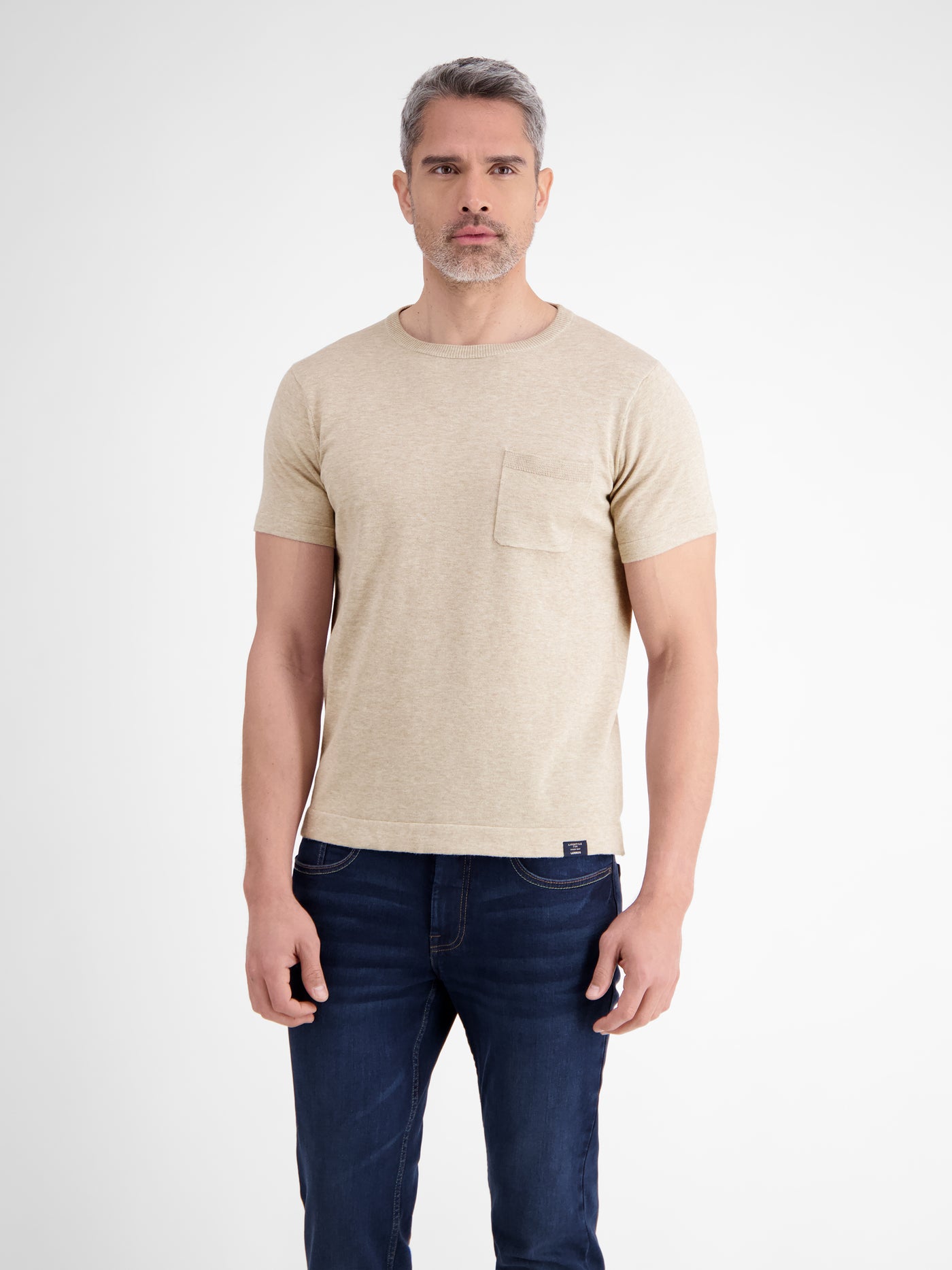 Strick-T-Shirt mit Brusttasche - LERROS