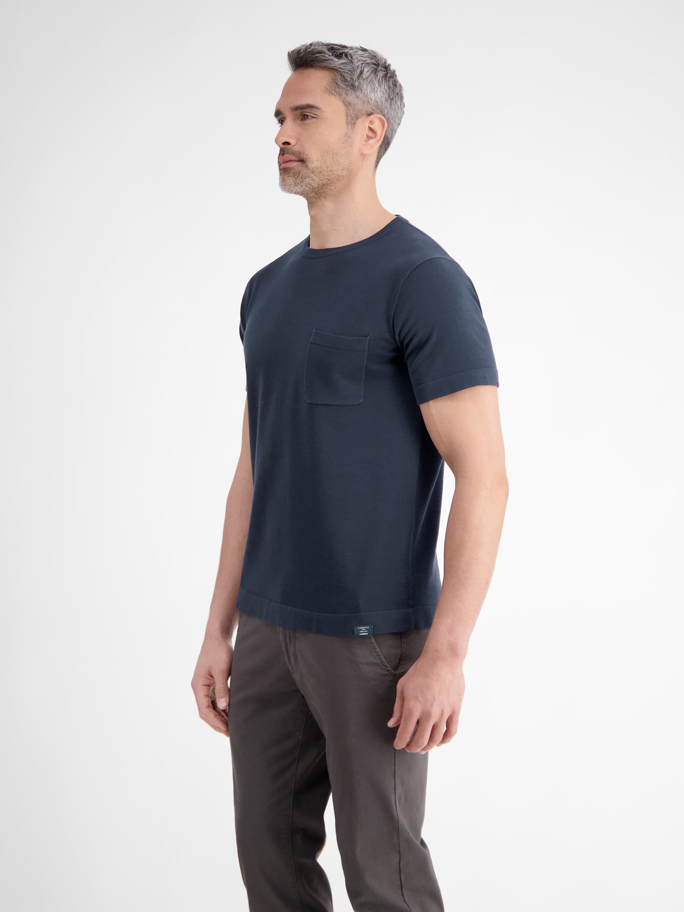 Strick-T-Shirt mit Brusttasche - LERROS