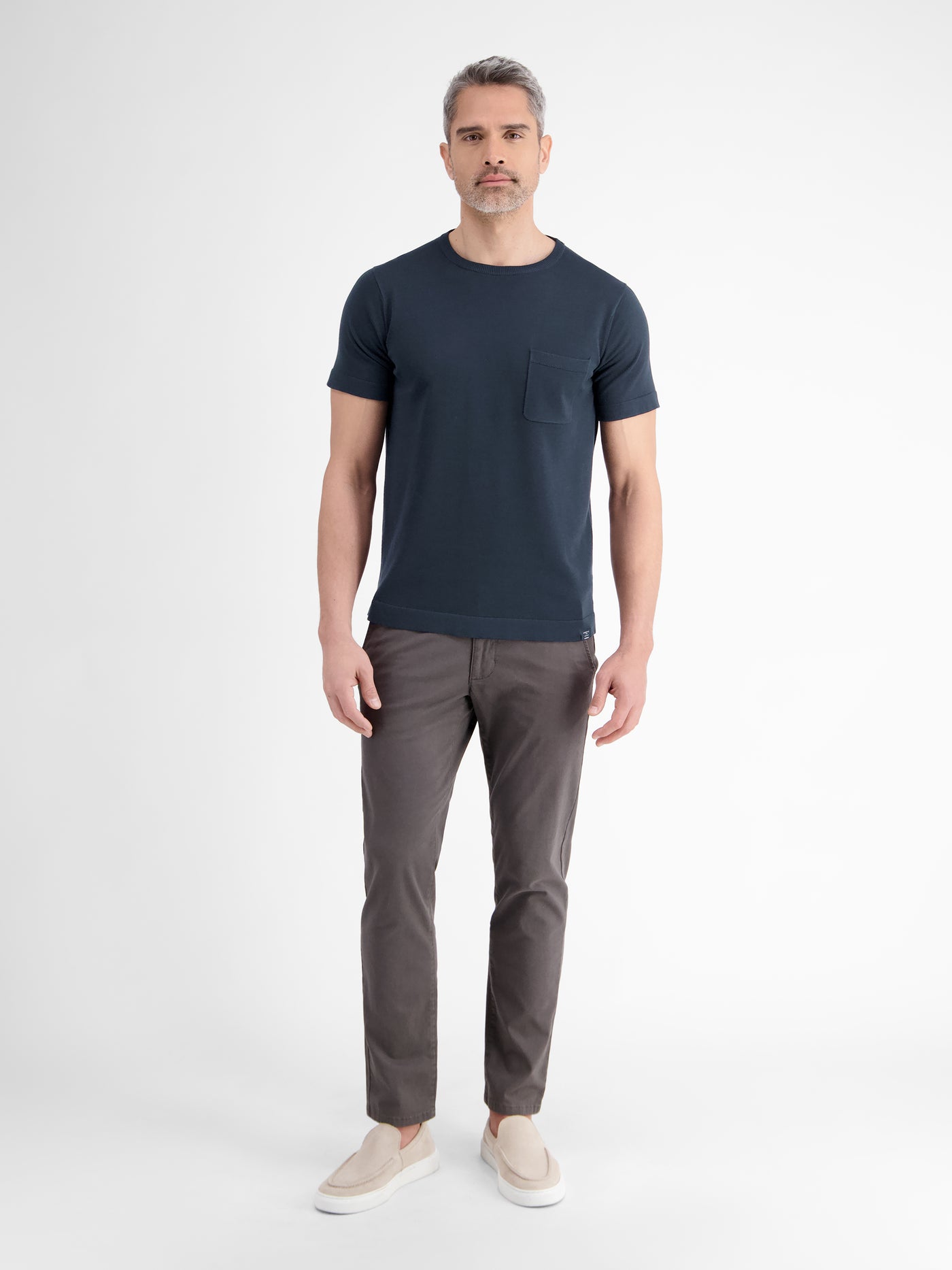 Strick-T-Shirt mit Brusttasche - LERROS