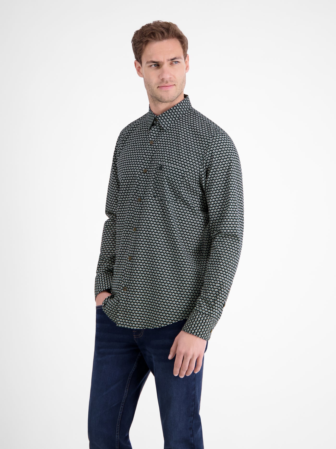 Langarmhemd mit grafischem Muster - LERROS