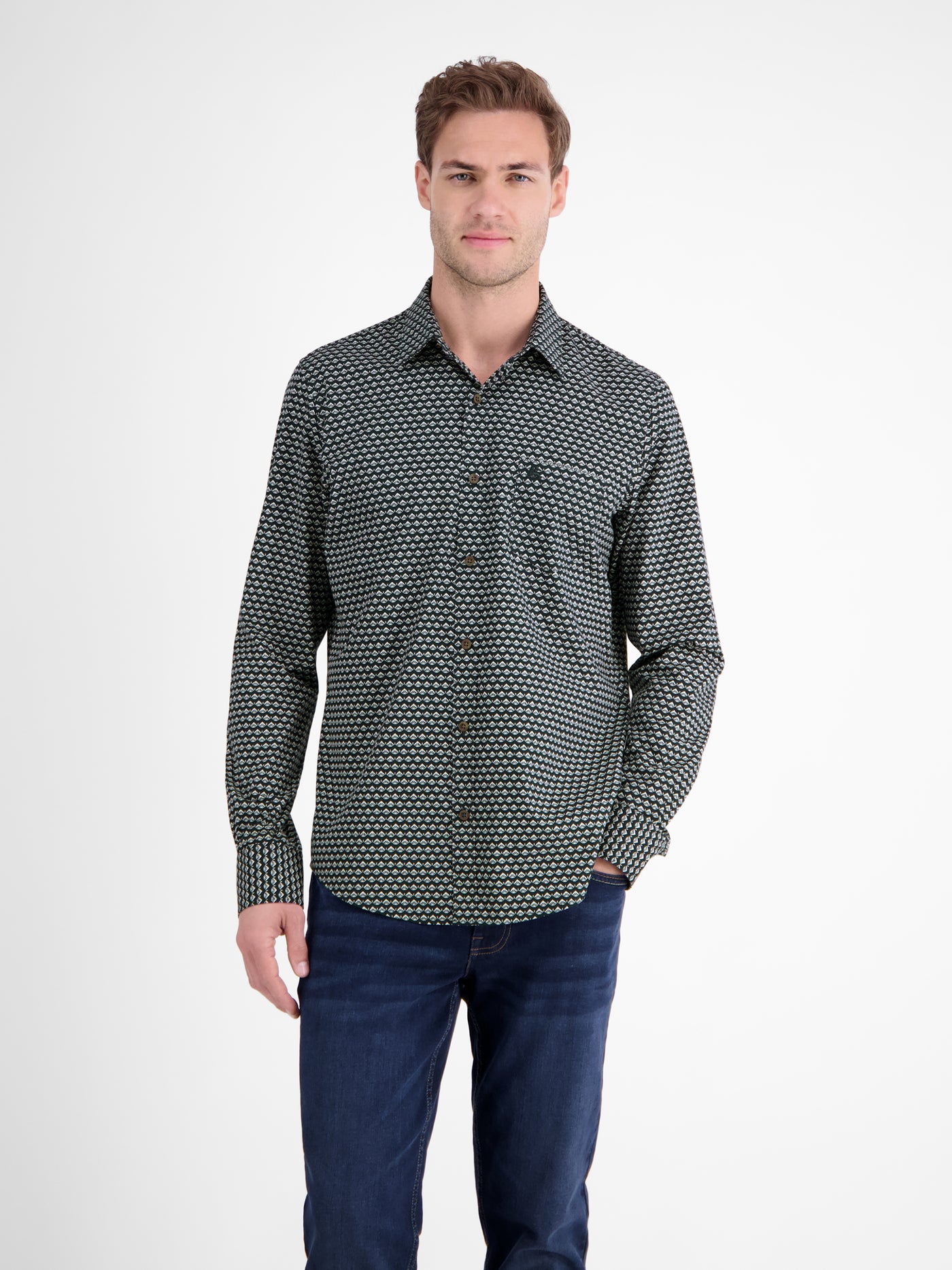 Langarmhemd mit grafischem Muster - LERROS