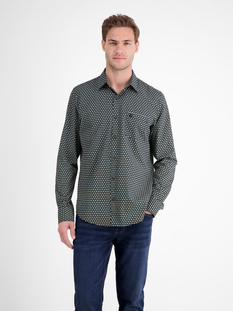 Langarmhemd mit grafischem Muster - LERROS