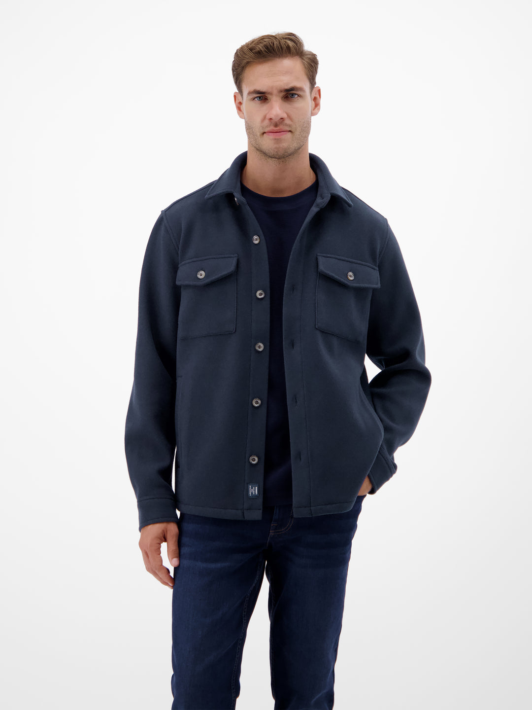 Urban-style shirt jacket in a wool look – LERROS