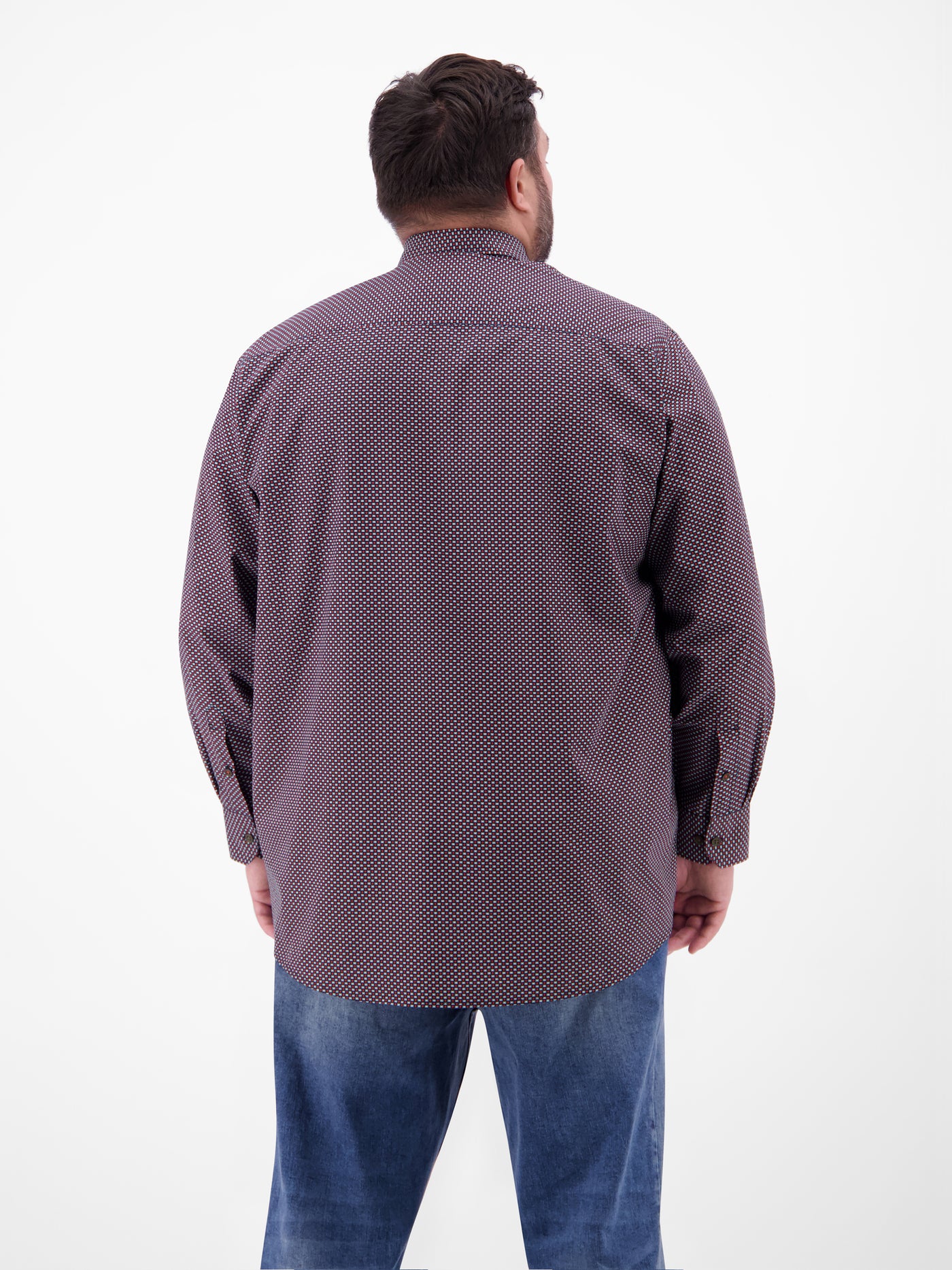 Langarmhemd in Übergrössen, dezent gemustert - LERROS