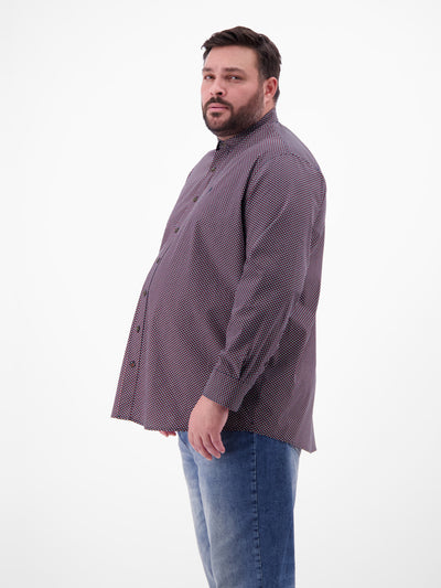 Langarmhemd in Übergrössen, dezent gemustert - LERROS