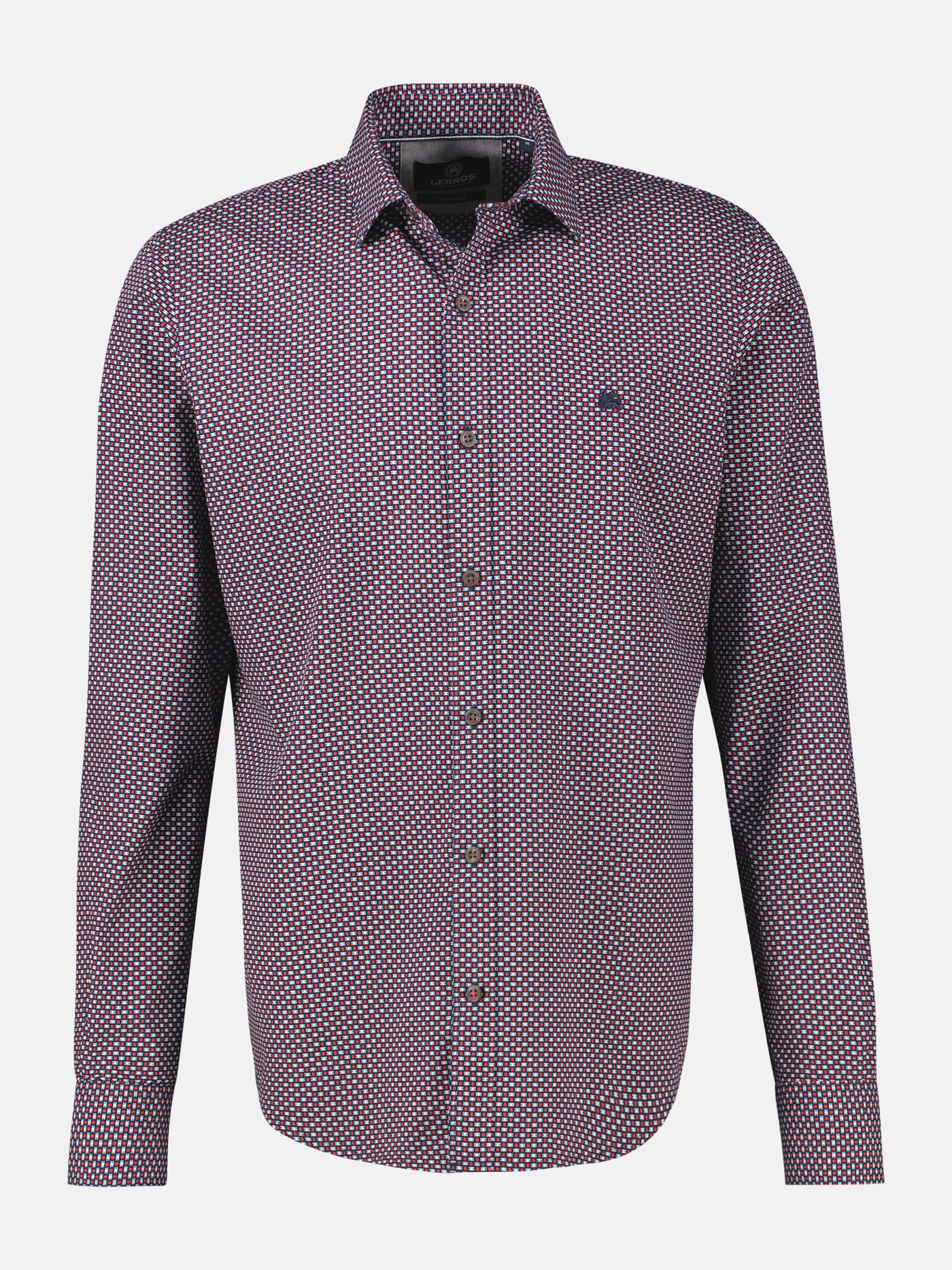 Herrenhemd mit Haifischkragen, dezent gemustert - LERROS