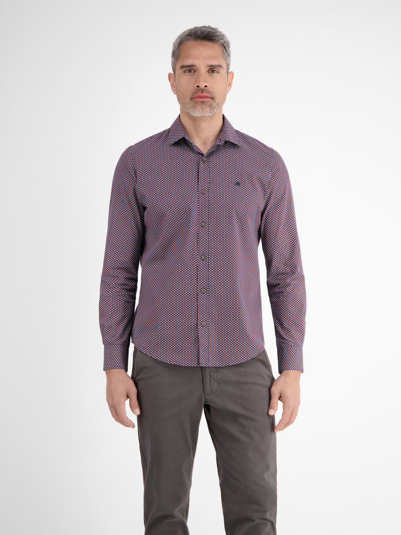 Herrenhemd mit Haifischkragen, dezent gemustert - LERROS