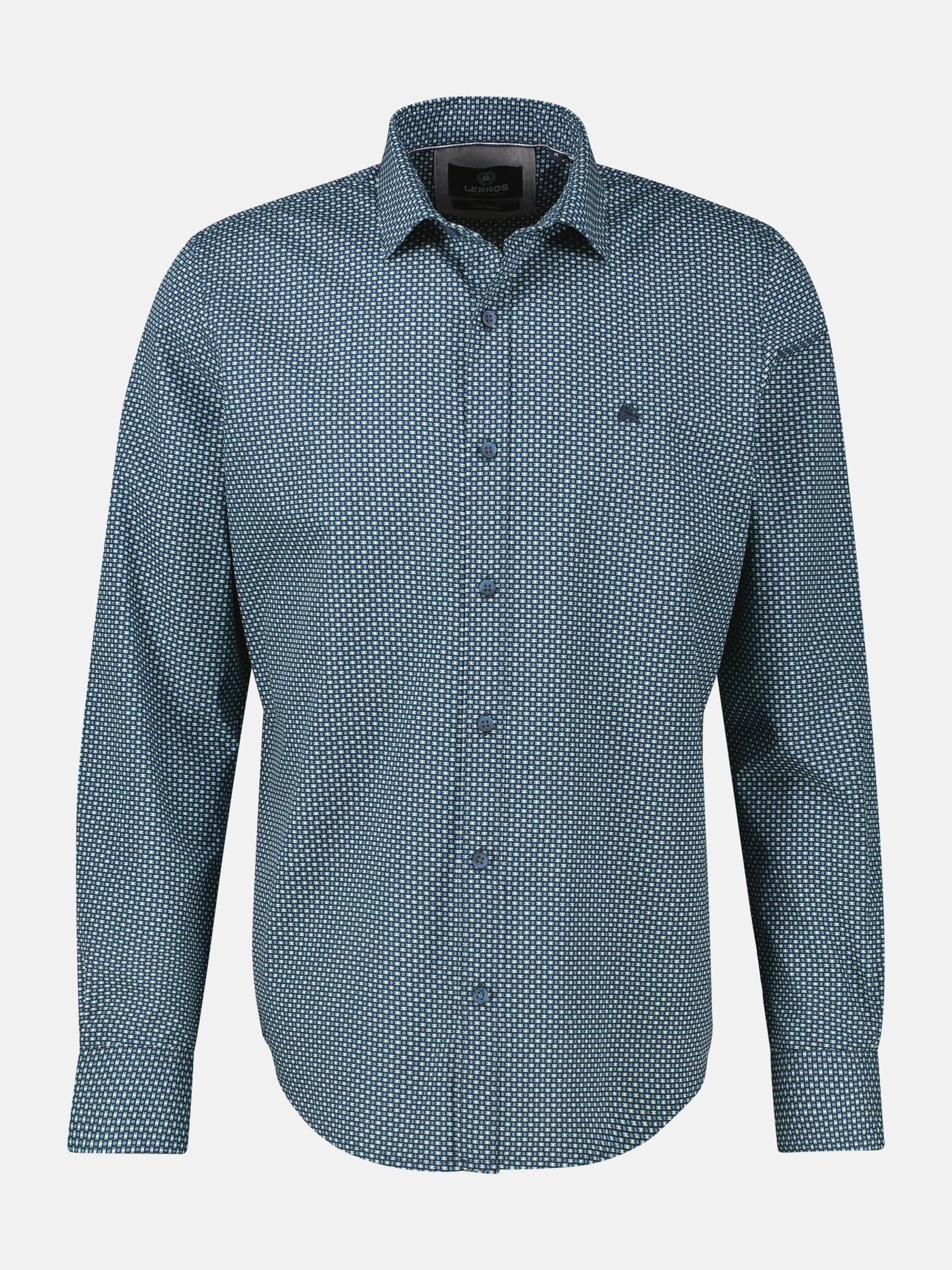 Herrenhemd mit Haifischkragen, dezent gemustert - LERROS