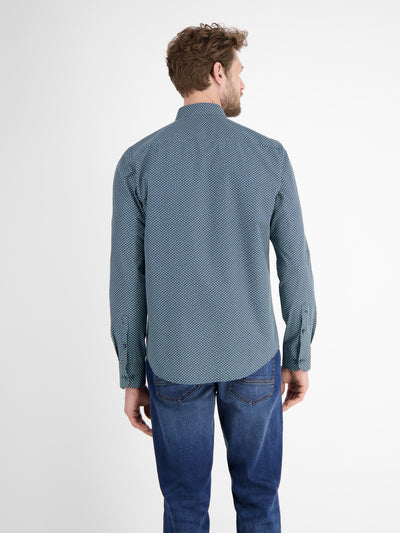 Herrenhemd mit Haifischkragen, dezent gemustert - LERROS