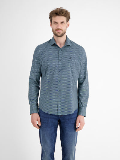 Herrenhemd mit Haifischkragen, dezent gemustert - LERROS