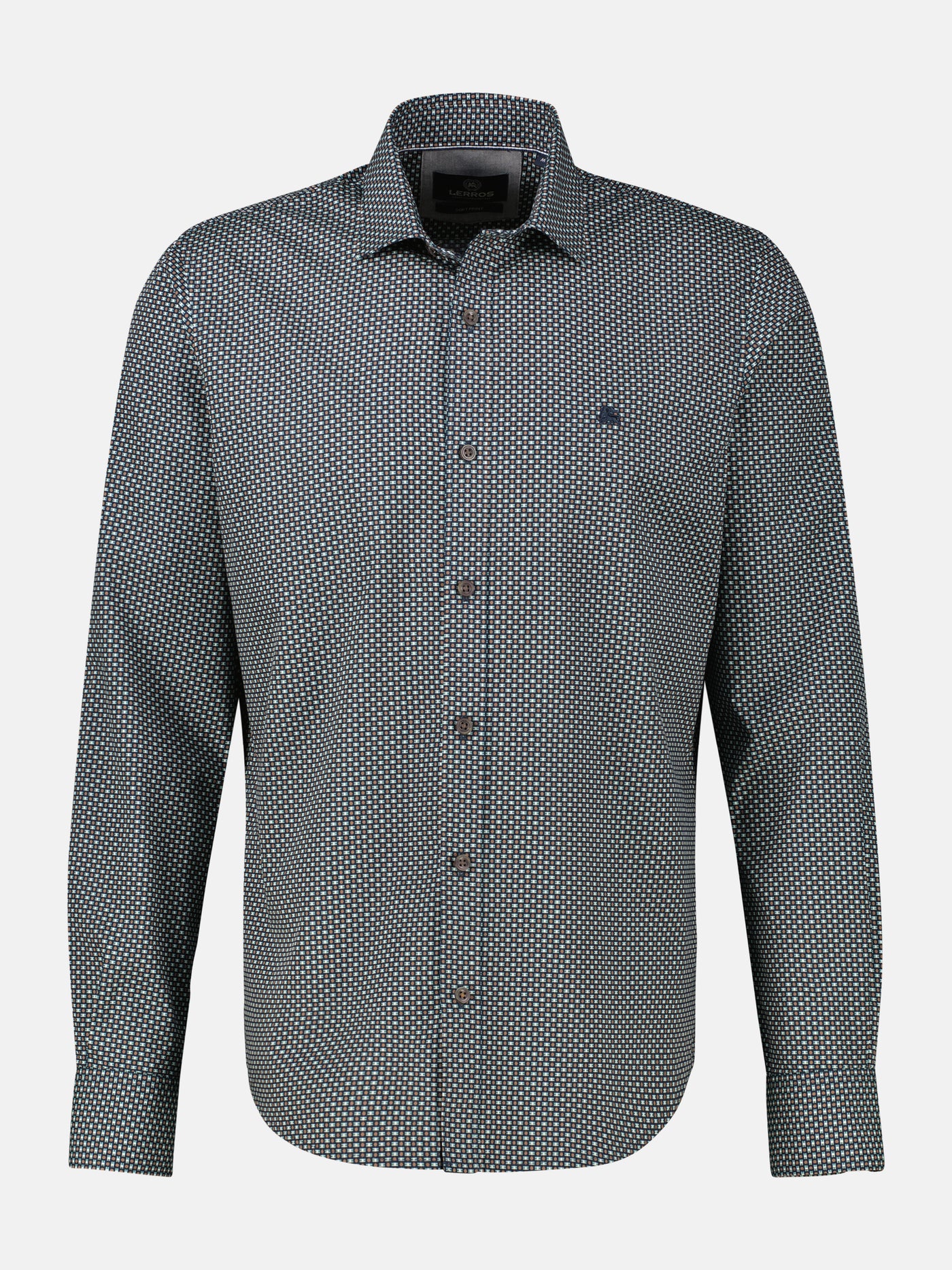 Herrenhemd mit Haifischkragen, dezent gemustert - LERROS
