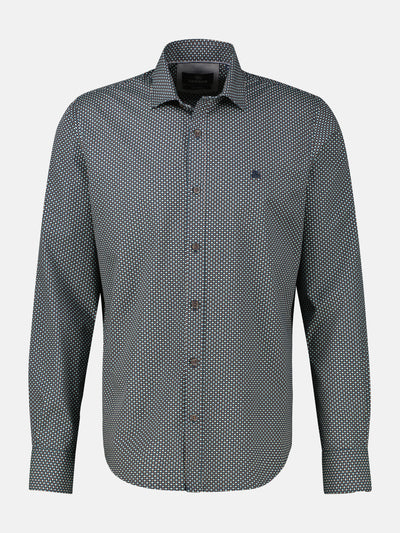 Herrenhemd mit Haifischkragen, dezent gemustert - LERROS