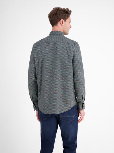 Herrenhemd mit Haifischkragen, dezent gemustert - LERROS