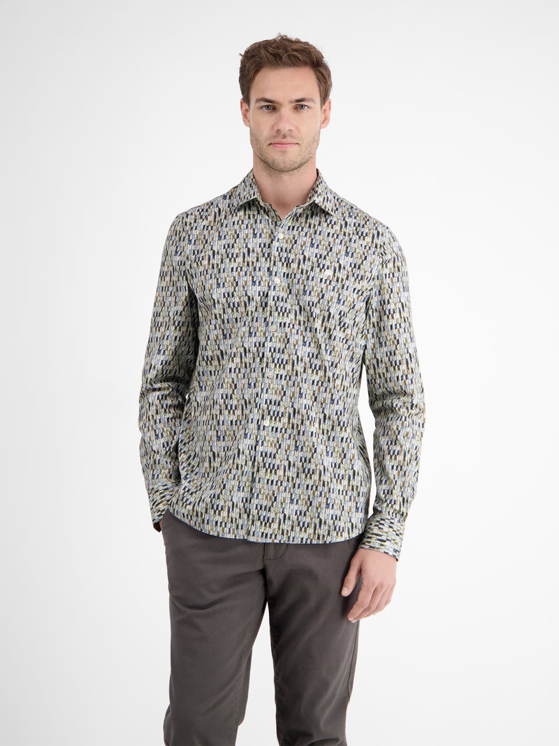 Poplin-Herrenhemd mit Designprint - LERROS