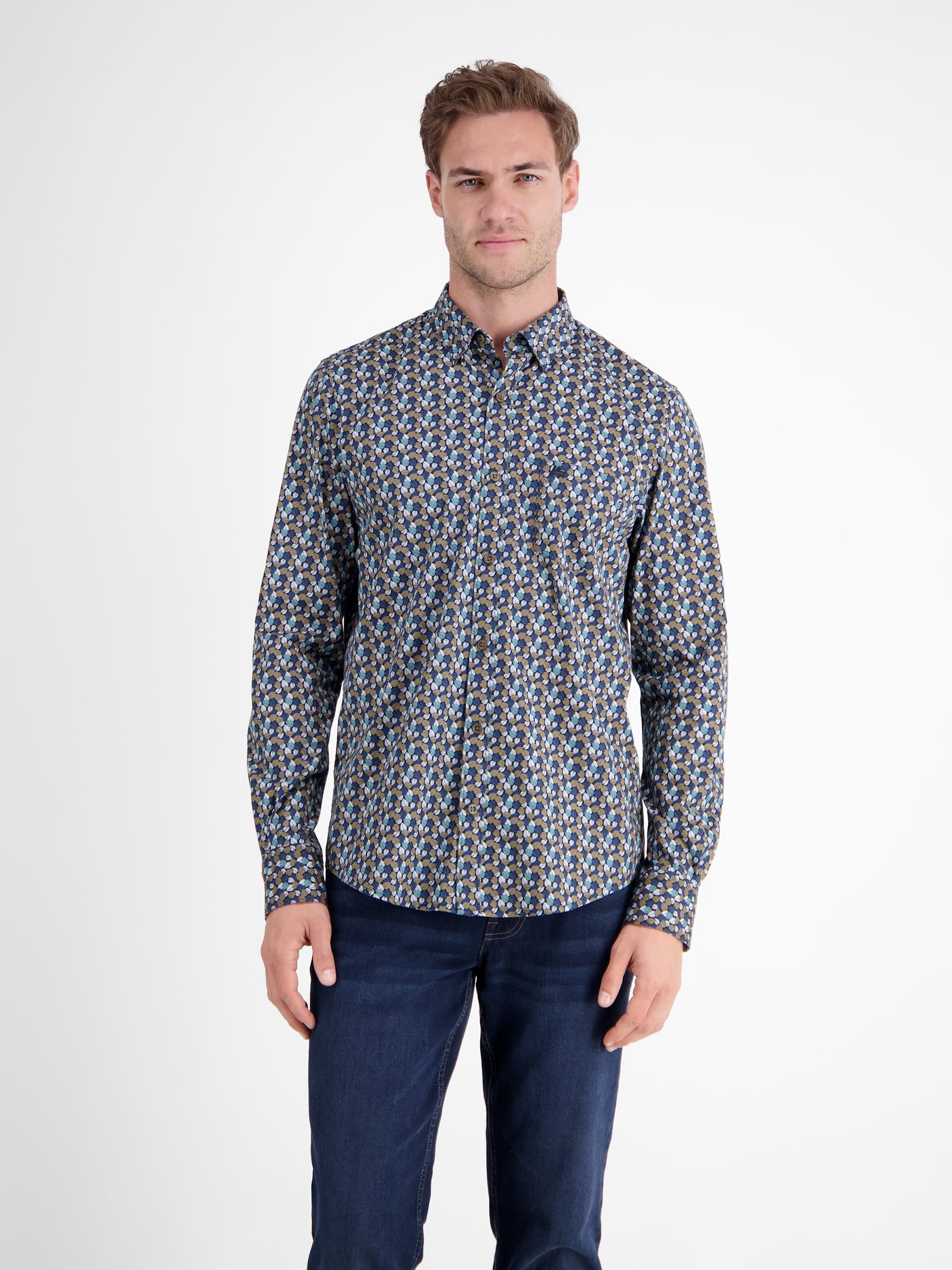 Herren Langarmhemd, modisch gemustert - LERROS