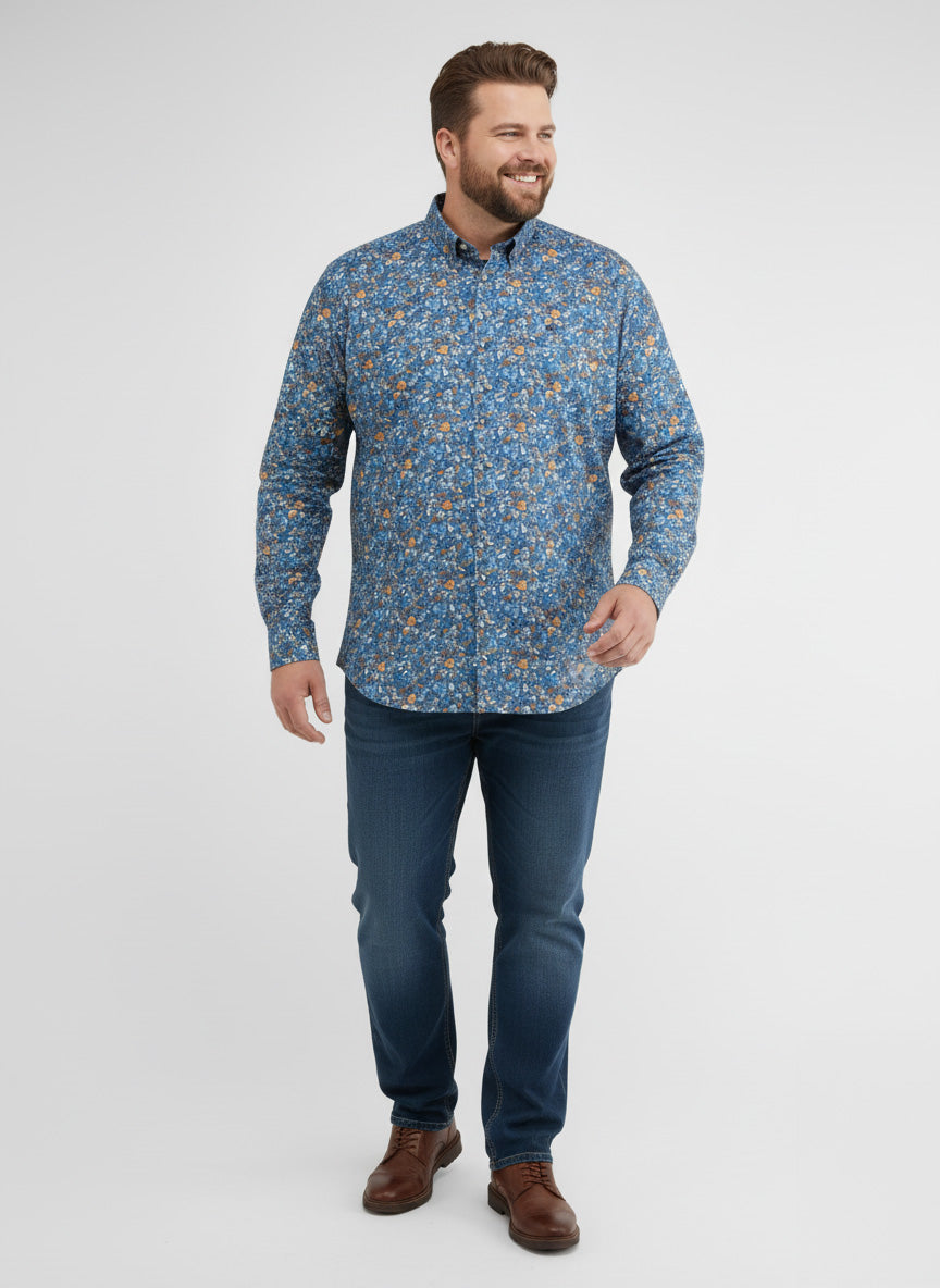 Herrenhemd FLOWERS in Übergrössen - LERROS