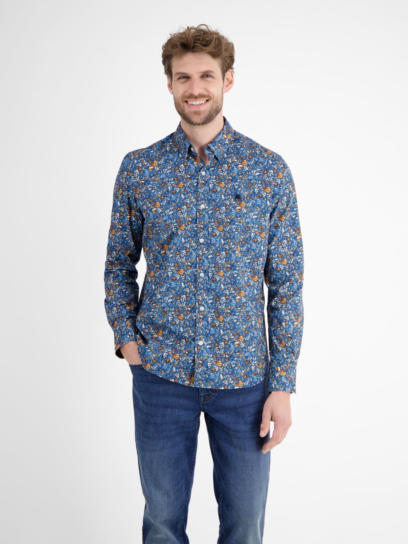 Stretch-Herrenhemd FLOWERS - LERROS