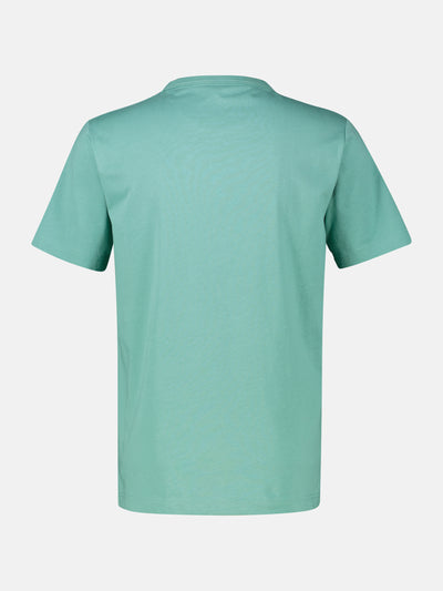 Unifarbenes T-Shirt mit Brustprint - LERROS