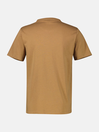 Unifarbenes T-Shirt mit Brustprint - LERROS