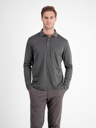 Langarmpolo für Herren in Strukturoptik - LERROS