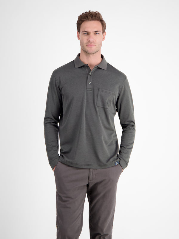 Langarmpolo für Herren in Strukturoptik - LERROS