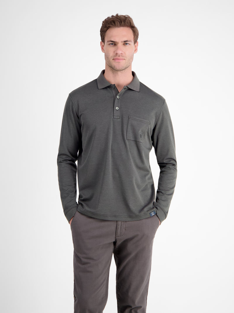 Langarmpolo für Herren in Strukturoptik - LERROS