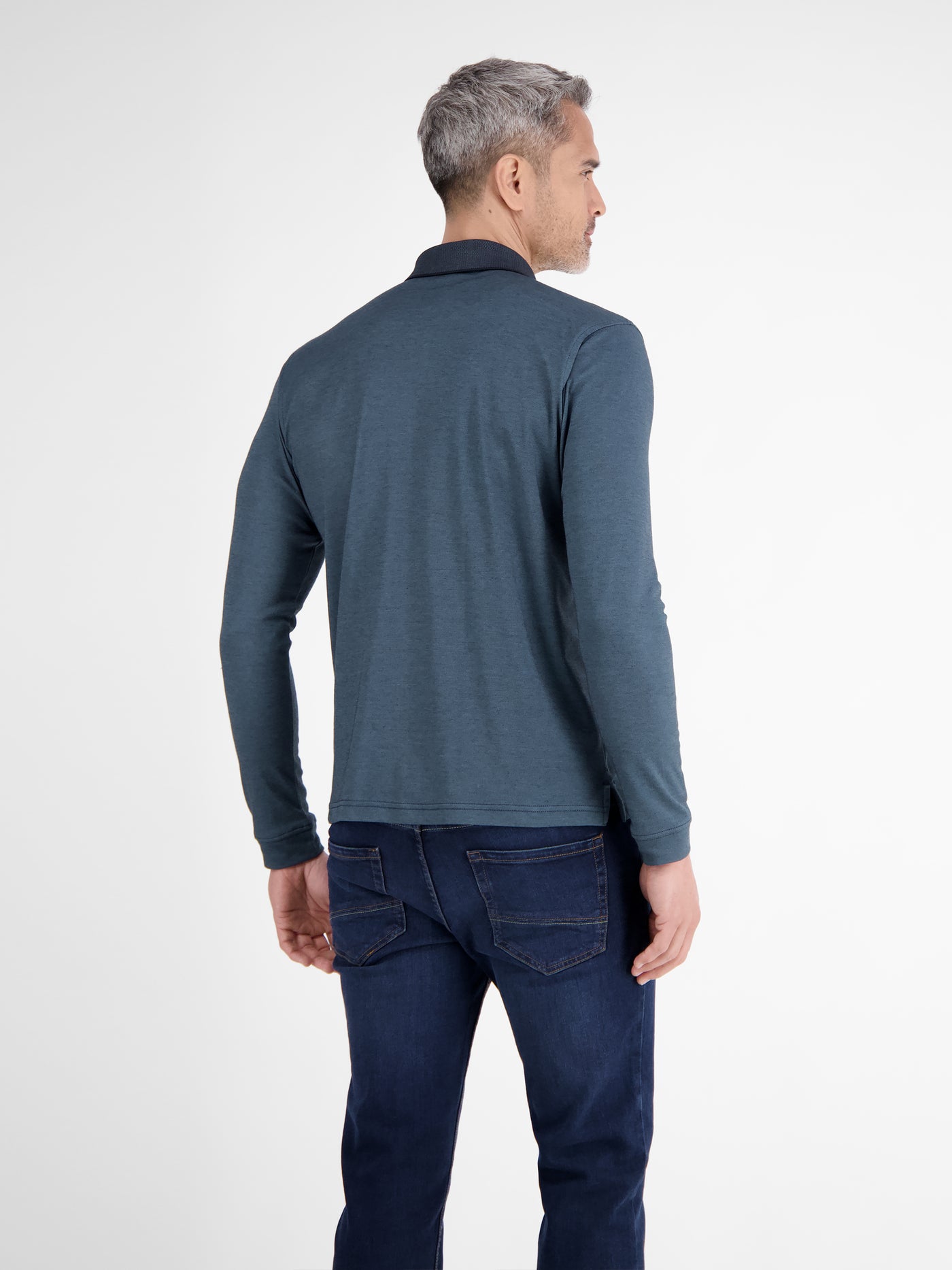 Langarmpolo für Herren in Strukturoptik - LERROS