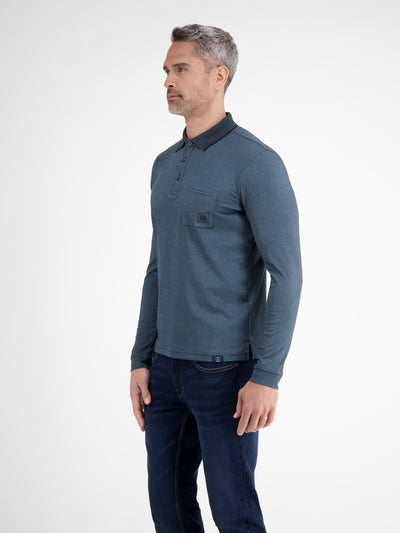 Langarmpolo für Herren in Strukturoptik - LERROS