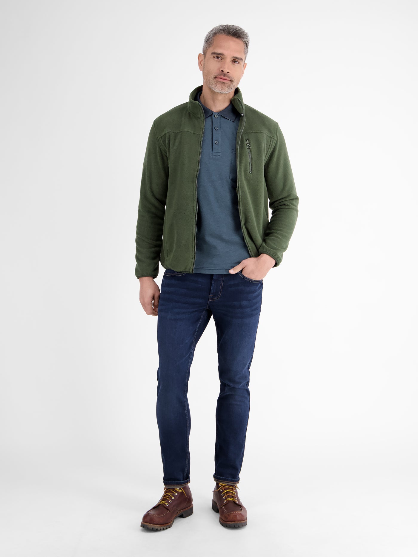 Langarmpolo für Herren in Strukturoptik - LERROS