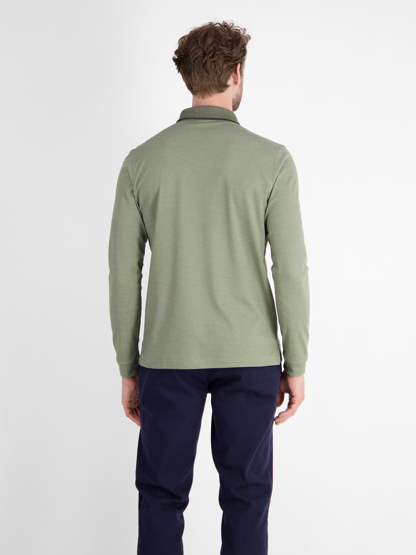 Langarmpolo für Herren in Strukturoptik - LERROS