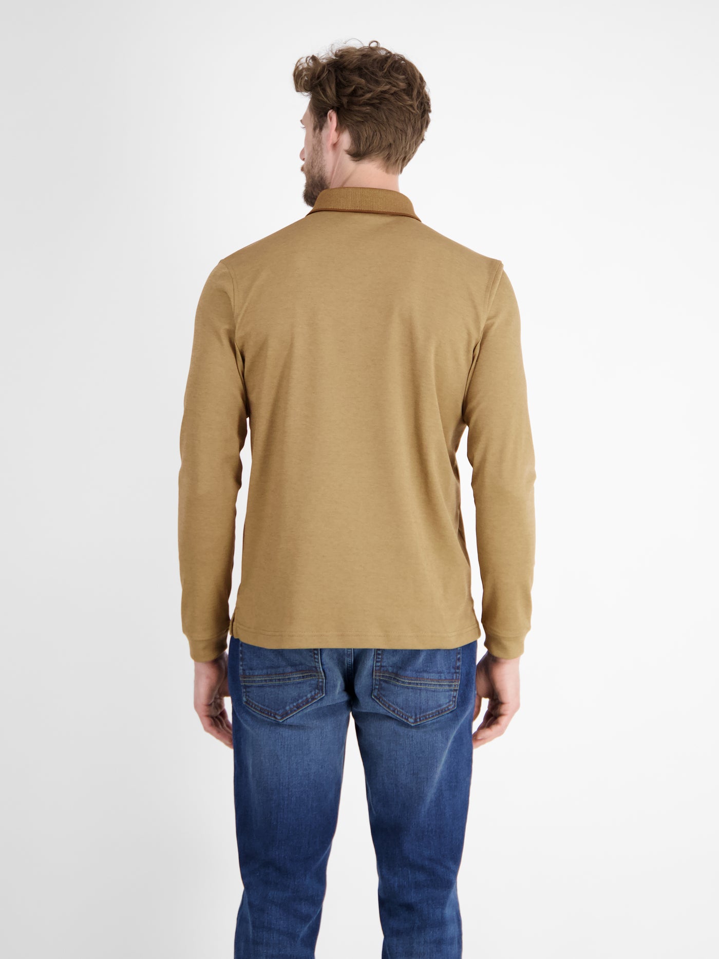 Langarmpolo für Herren in Strukturoptik - LERROS