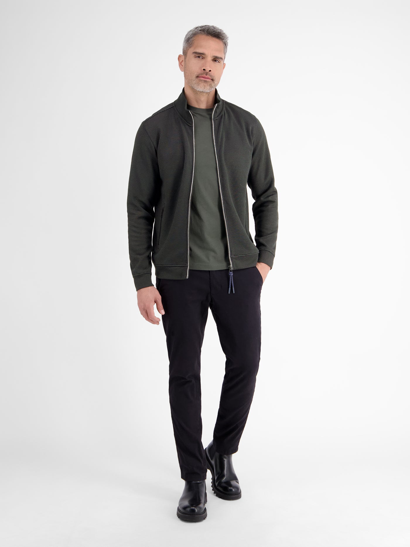 Sweatjacke in weicher Strukturqualität - LERROS