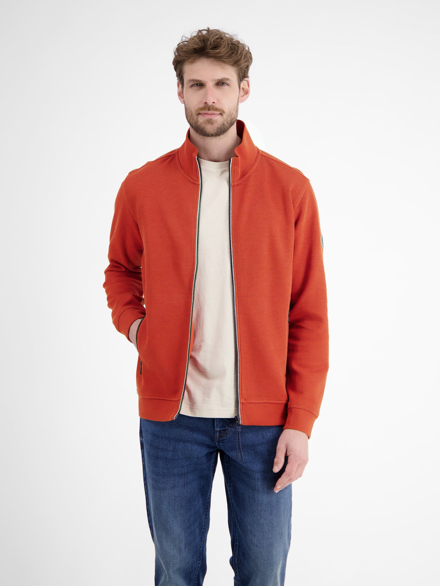 Sweatjacke in weicher Strukturqualität - LERROS