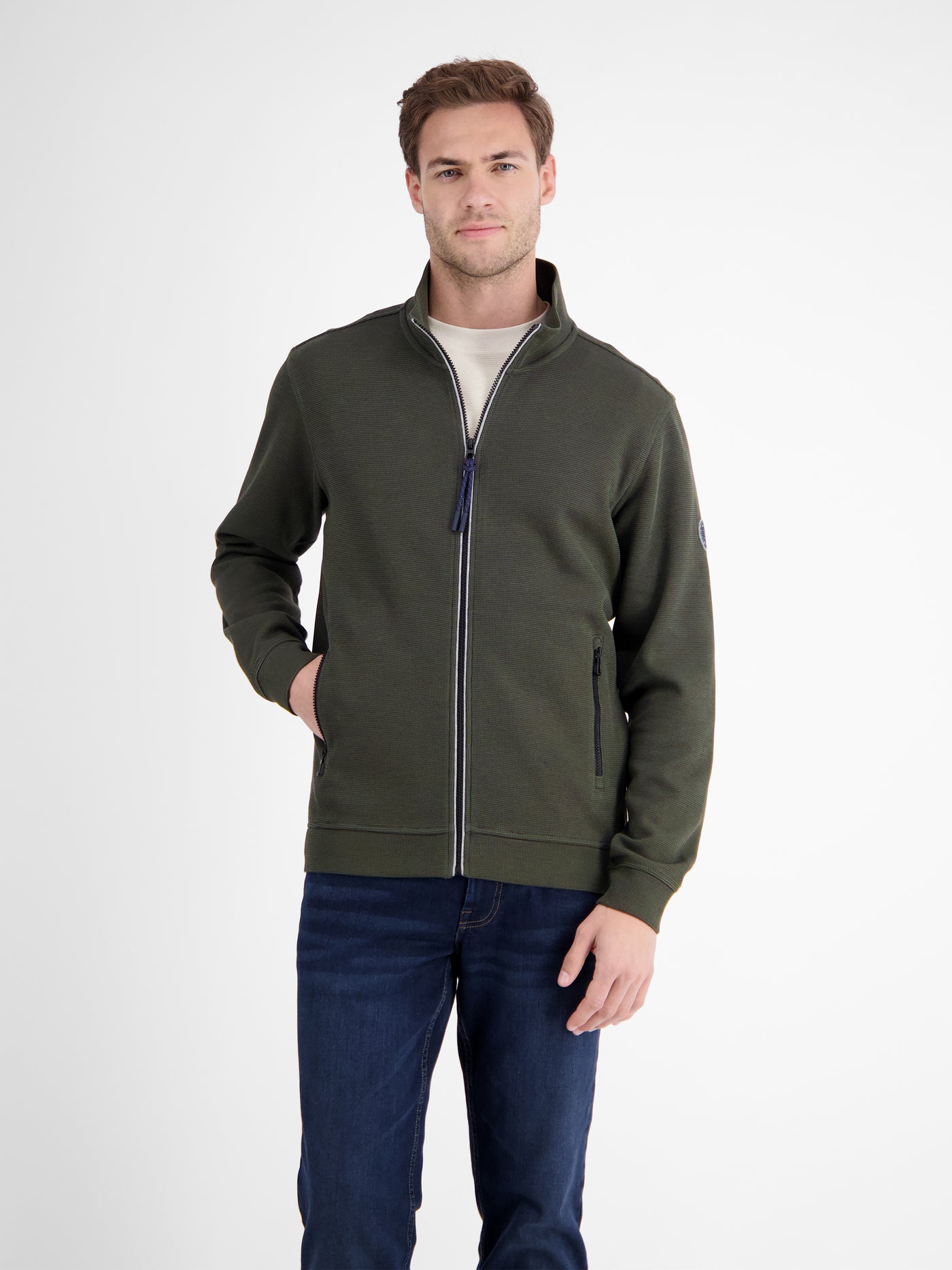 Sweatjacke in weicher Strukturqualität - LERROS