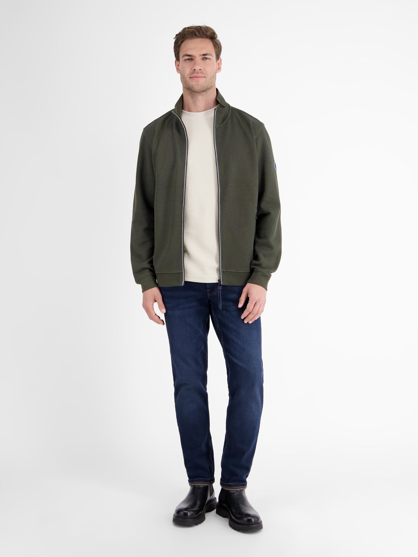 Sweatjacke in weicher Strukturqualität - LERROS