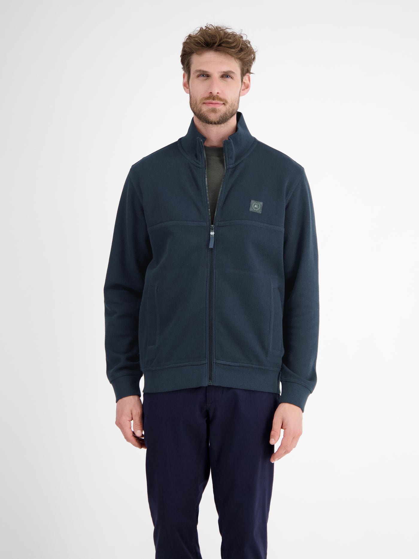 Sweatjacke, sportiv gerippt - LERROS