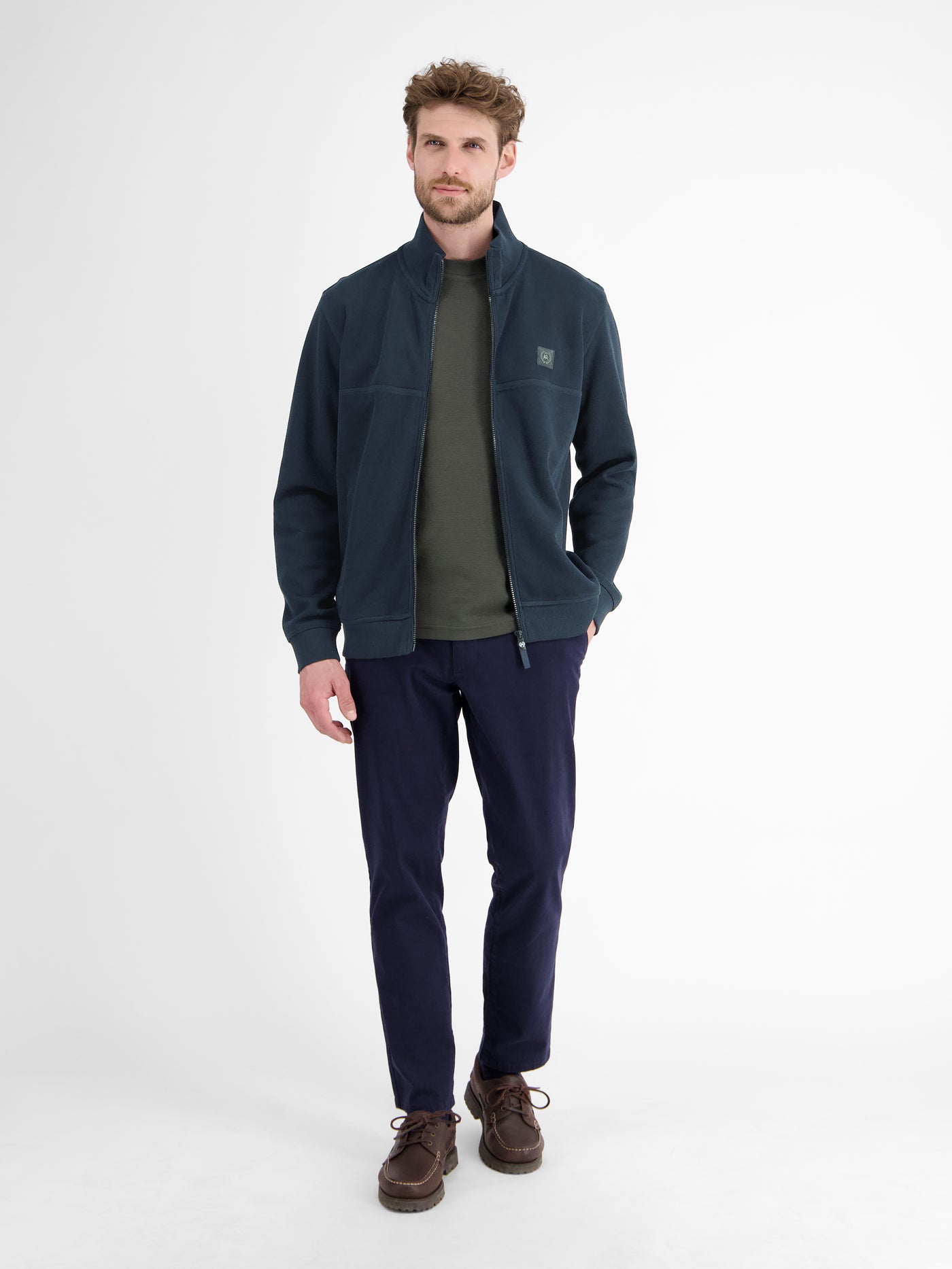 Sweatjacke, sportiv gerippt - LERROS