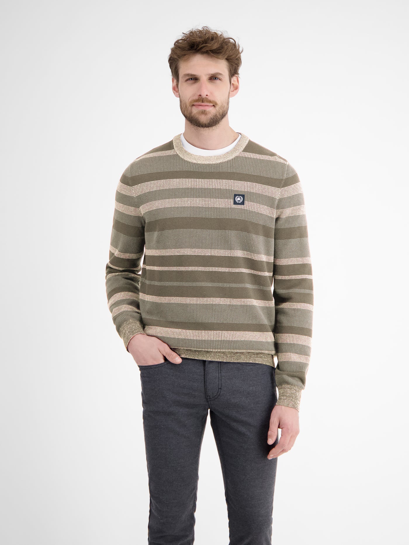 Gestreifter Strickpullover - LERROS