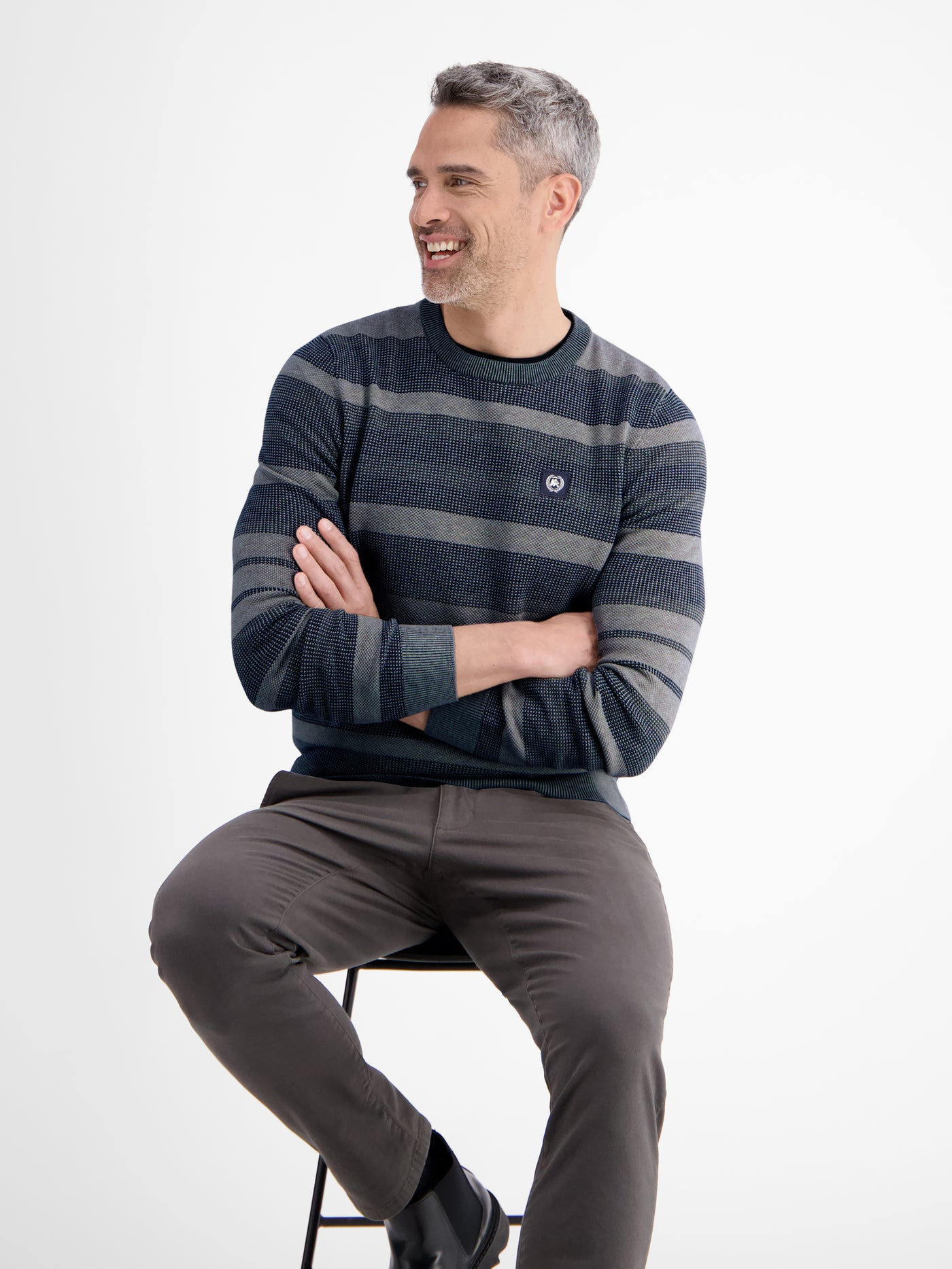 Gestreifter Strickpullover - LERROS