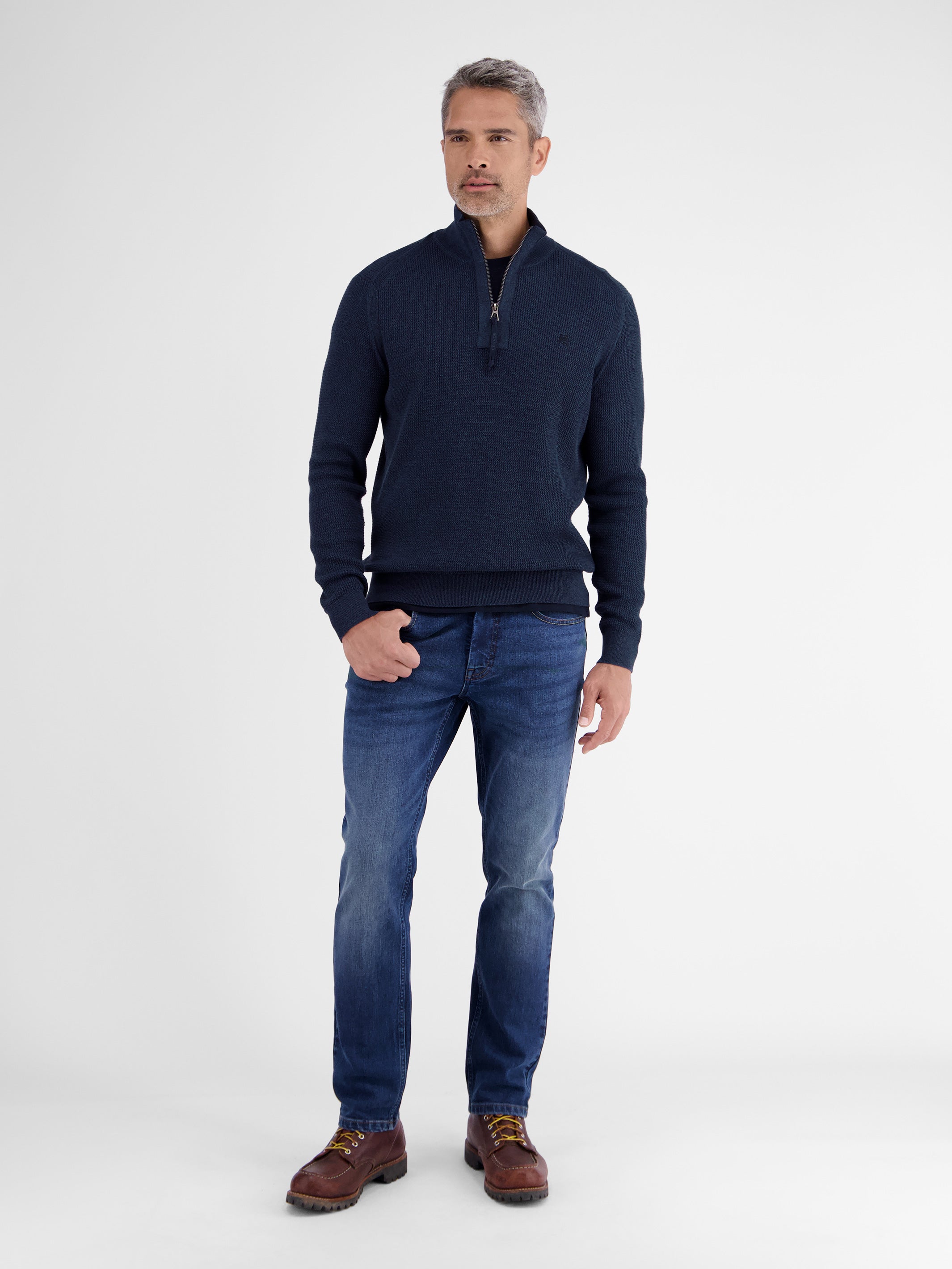 Herren Stricktroyer in Melange-Optik - LERROS