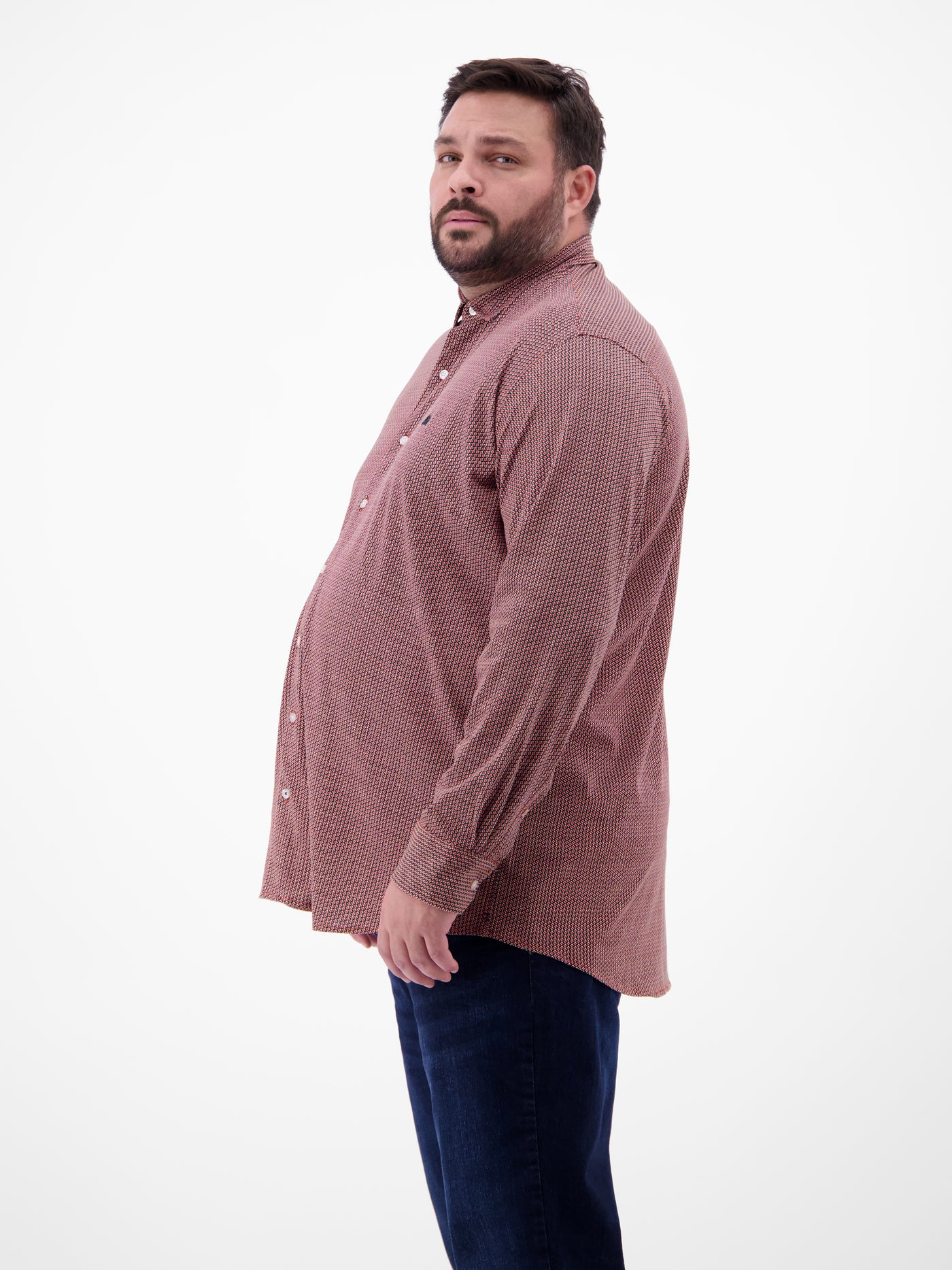 Übergrössen-Hemd mit Minimal-Karomuster