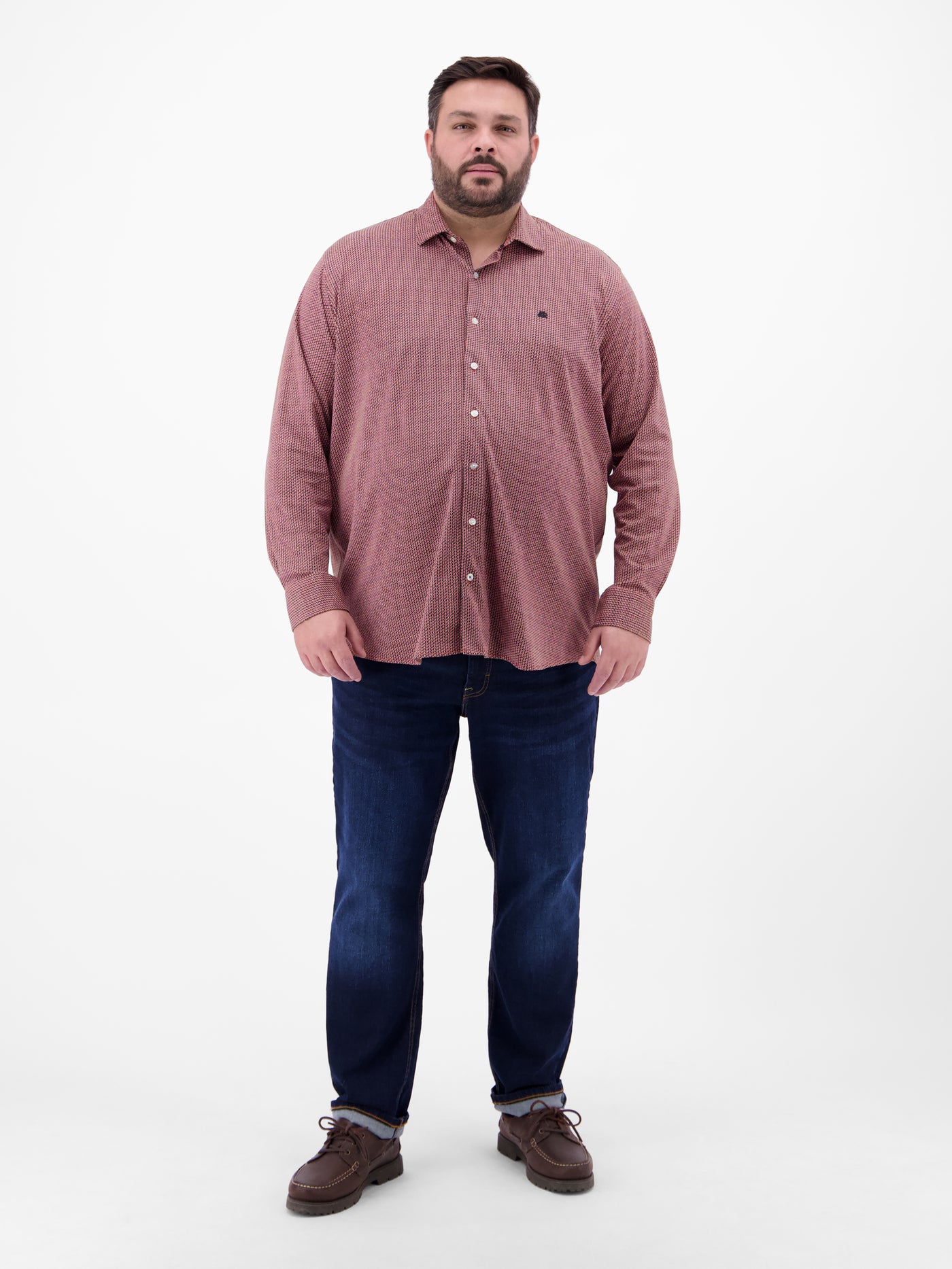 Übergrössen-Hemd mit Minimal-Karomuster