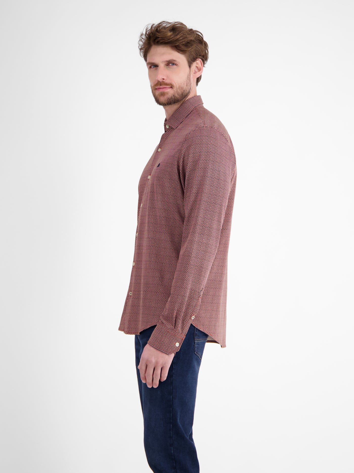 Langarmhemd mit Minimal-Karomuster - LERROS