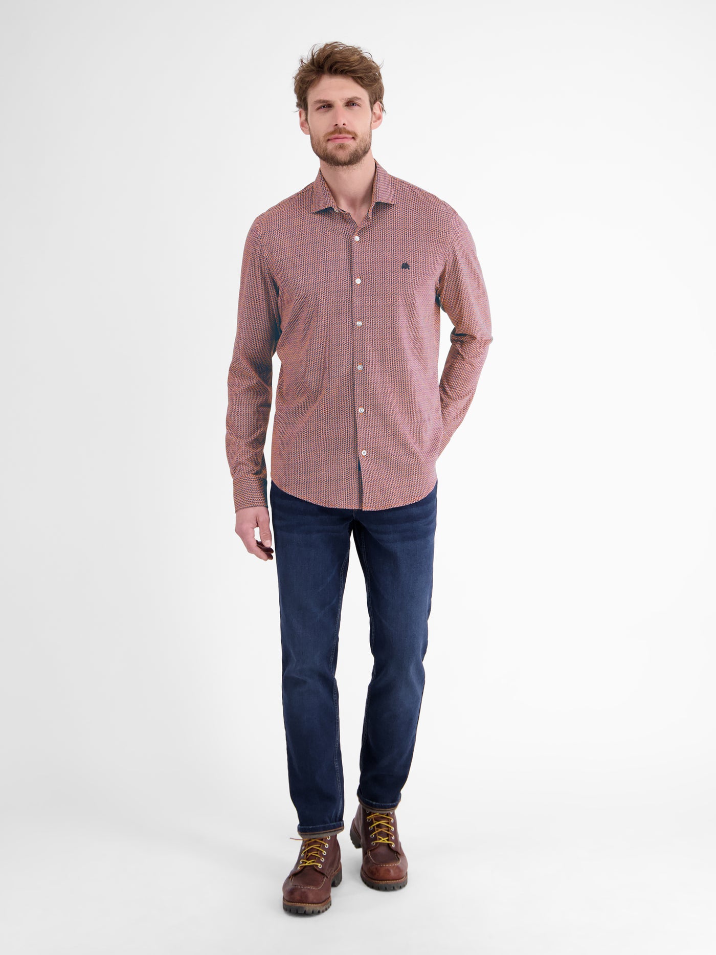 Langarmhemd mit Minimal-Karomuster - LERROS