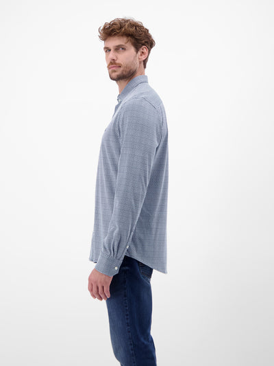 Langarmhemd mit Minimal-Karomuster - LERROS