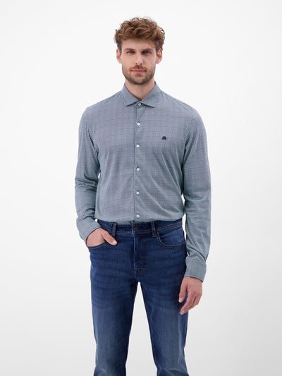 Langarmhemd mit Minimal-Karomuster - LERROS