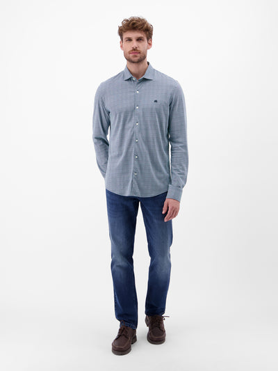 Langarmhemd mit Minimal-Karomuster - LERROS