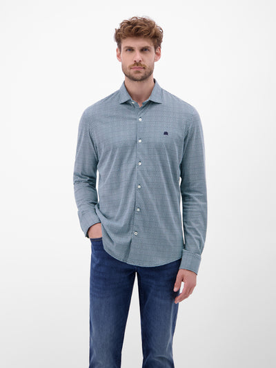 Langarmhemd mit Minimal-Karomuster - LERROS