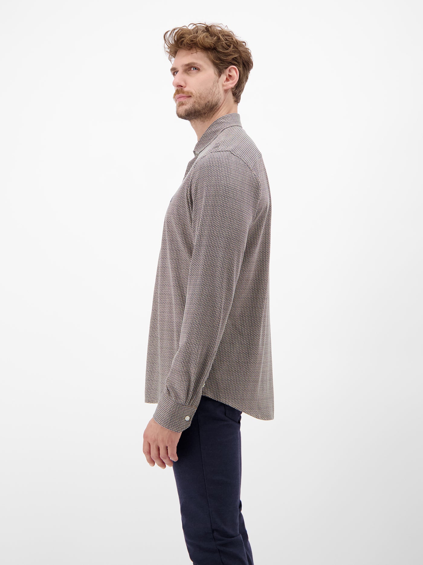 Langarmhemd mit Minimal-Karomuster - LERROS