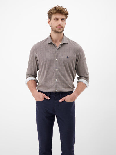 Langarmhemd mit Minimal-Karomuster - LERROS